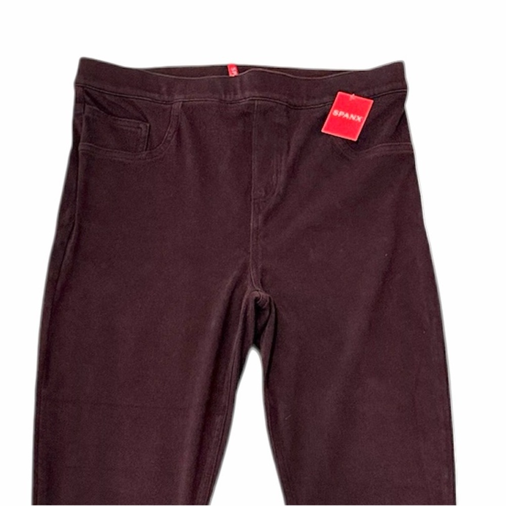 Spanx Jean-ish Burgundy Ankle Length Leggings Stretch Tummy Control Size XL NWT - Picture 3 of 12